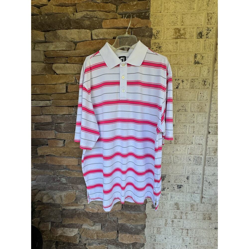FootJoy Polo-Pink & White-Size Large
